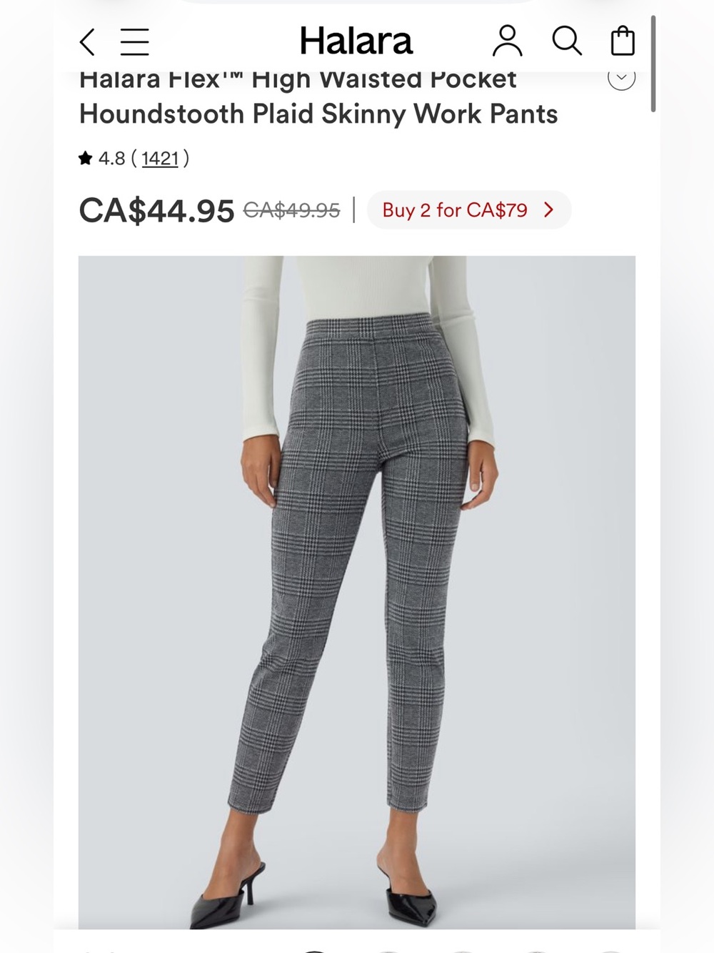 BNWT HALARA, the high waist houndstooth pants!